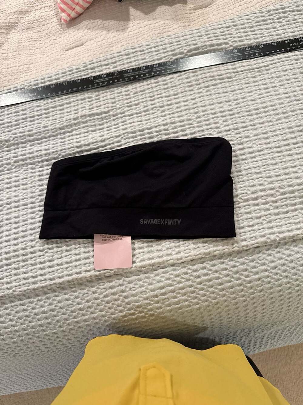 Savage X Fenty Black Logo Band Bandeau Bra Size Large